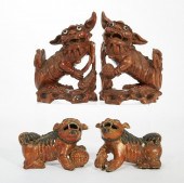 TWO PAIRS OF CHINESE LION DOGS