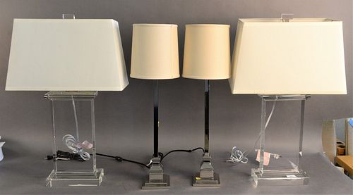 TWO PAIRS OF CONTEMPORARY TABLE