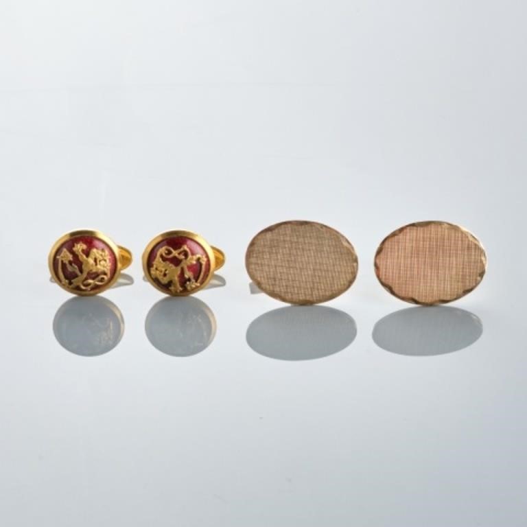 TWO PAIRS OF CUFFLINKSA pair of