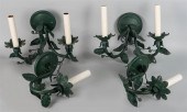 TWO PAIRS OF DARK GREEN-PAINTE