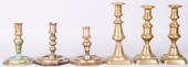 TWO PAIRS OF DUTCH BRASS CANDL