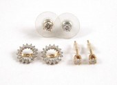TWO PAIRS OF EAR STUDS AND PAI