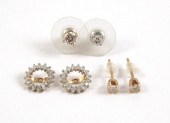 TWO PAIRS OF EAR STUDS AND PAI