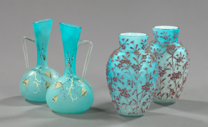 Two Pairs of English Art Glass