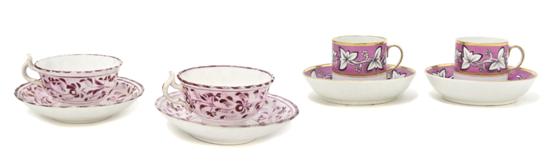 Two Pairs of English Cups and