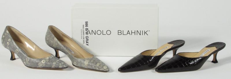Two Pairs of Exotic Skin Shoes