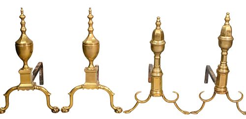 TWO PAIRS OF FEDERAL BRASS