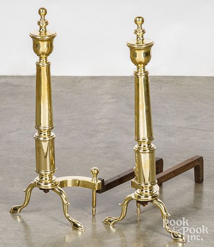 TWO PAIRS OF FEDERAL STYLE BRASS