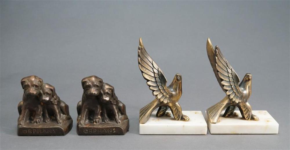TWO PAIRS OF FIGURAL BOOKENDSTwo