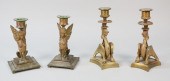 TWO PAIRS OF FIGURAL MYTHOLOGI