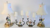 TWO PAIRS OF FIGURAL TABLE LAM