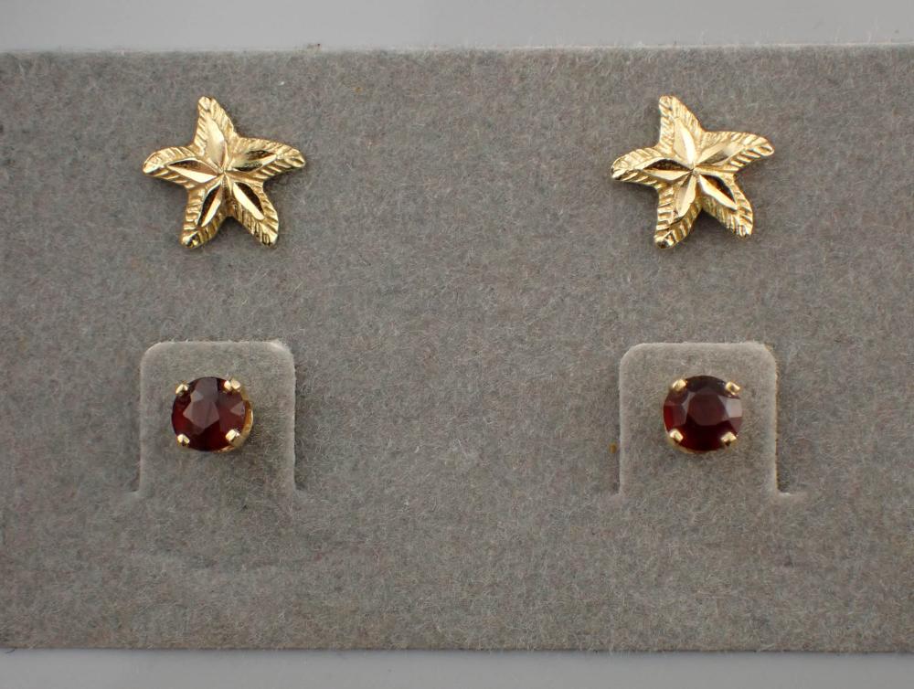 TWO PAIRS OF FOURTEEN KARAT GOLD