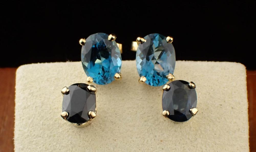 TWO PAIRS OF FOURTEEN KARAT GOLD