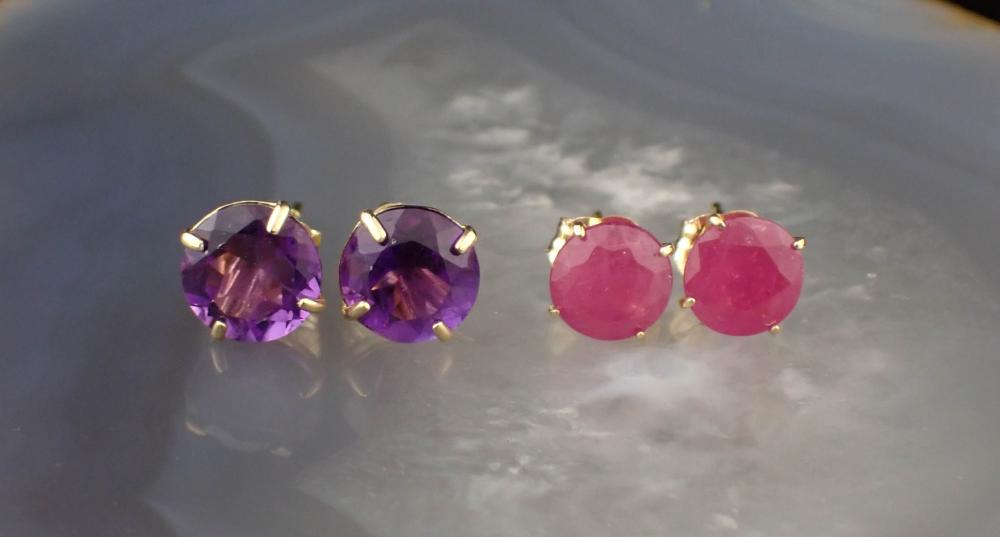 TWO PAIRS OF FOURTEEN KARAT GOLD