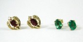 TWO PAIRS OF FOURTEEN KARAT GO