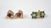 TWO PAIRS OF FOURTEEN KARAT GO