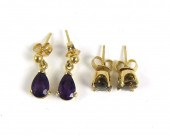 TWO PAIRS OF FOURTEEN KARAT GO