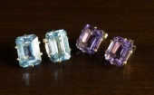 TWO PAIRS OF FOURTEEN KARAT GO