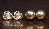 TWO PAIRS OF FOURTEEN KARAT GO