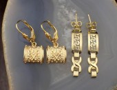 TWO PAIRS OF FOURTEEN KARAT GO