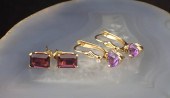 TWO PAIRS OF FOURTEEN KARAT GO