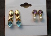 TWO PAIRS OF FOURTEEN KARAT GO