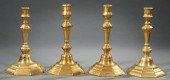 TWO PAIRS OF FRENCH BRASS CAND