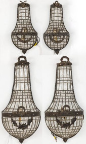 TWO PAIRS OF FRENCH METAL AND