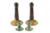 TWO PAIRS OF FULPER CANDLE HOL
