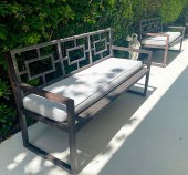 TWO PAIRS OF GARDEN/PATIO SETT