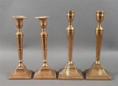Two pairs of George III brass
