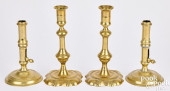 TWO PAIRS OF GEORGE III BRASS