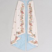 TWO PAIRS OF HAND EMBROIDERED