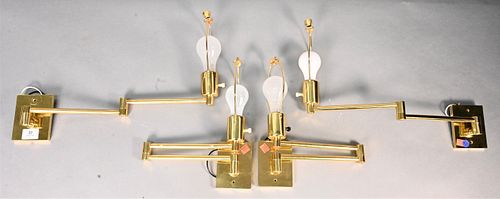 TWO PAIRS OF HANSEN BRASS WALL