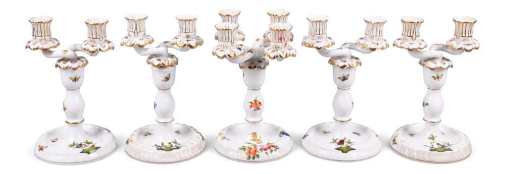 TWO PAIRS OF HEREND 'ROTHSCHILD