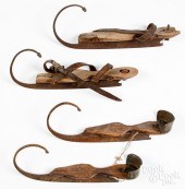 TWO PAIRS OF ICE SKATES, 19TH