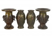 TWO PAIRS OF JAPANESE BRONZE V