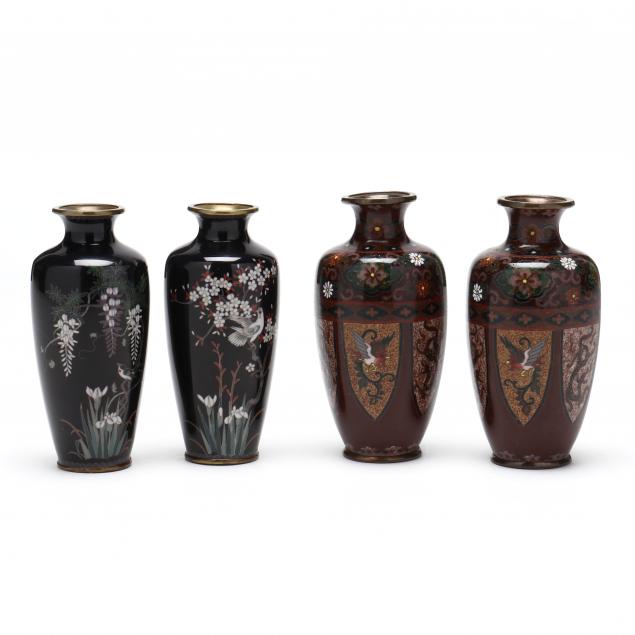 TWO PAIRS OF JAPANESE CLOISONNE