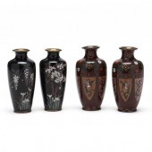 TWO PAIRS OF JAPANESE CLOISONN