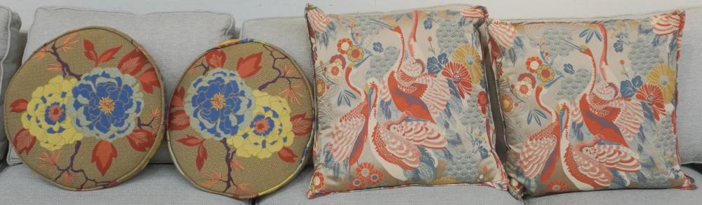 TWO PAIRS OF JAPANESE EMBROIDERED