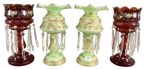 TWO PAIRS OF LUSTERS, TO INCLUDE