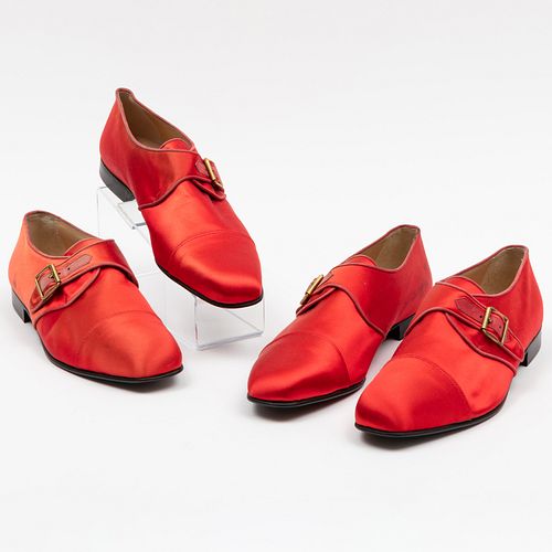 TWO PAIRS OF MANOLO BLAHNIK RED