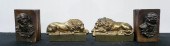 TWO PAIRS OF METAL BOOKENDSTwo