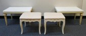 TWO PAIRS OF MID-CENTURY BENCH