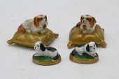 TWO PAIRS OF MINIATURE PORCELA