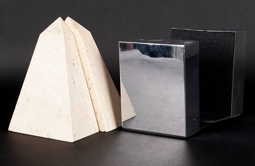 TWO PAIRS OF MODERN BOOKENDSTWO