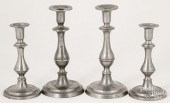 TWO PAIRS OF OHIO PEWTER CANDL