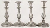 TWO PAIRS OF OHIO PEWTER CANDL