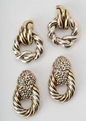 TWO PAIRS OF OVERSIZE STERLING