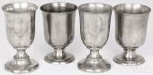 TWO PAIRS OF PEWTER CHALICES A